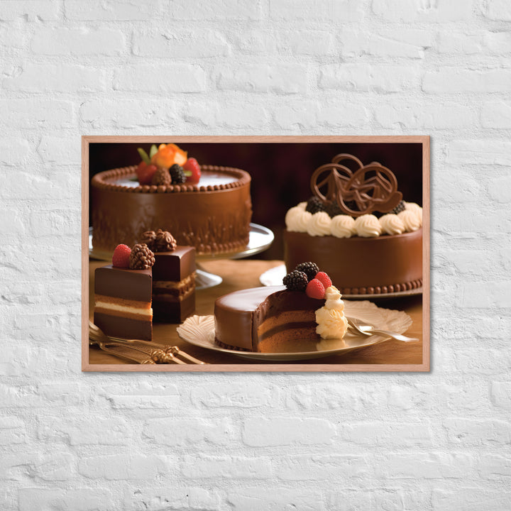 Chocolate Cakes and Desserts Framed poster 🤤 from Yumify.AI