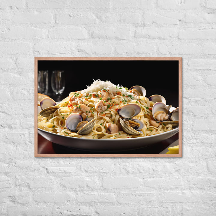 Linguine with Clam Sauce Framed poster 🤤 from Yumify.AI