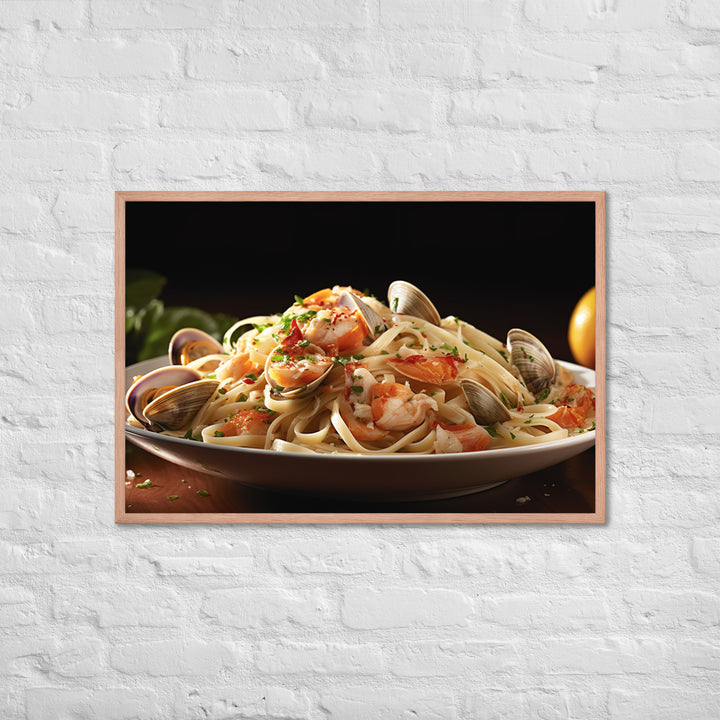 Linguine with Clam Sauce Framed poster 🤤 from Yumify.AI