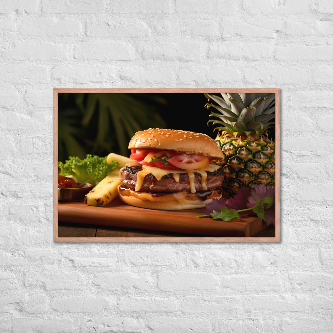 Hawaiian Burger Framed poster 🤤 from Yumify.AI