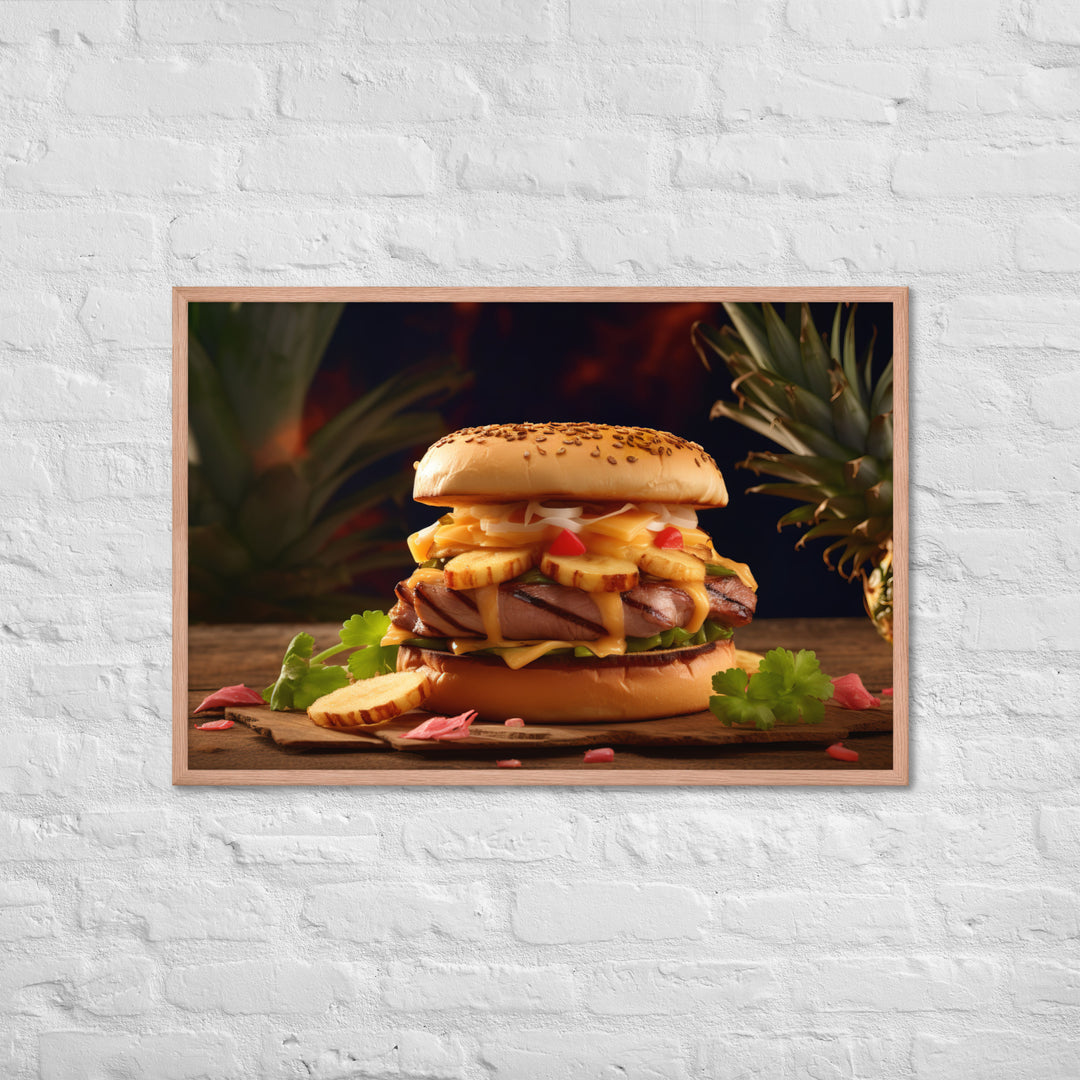 Hawaiian Burger Framed poster 🤤 from Yumify.AI