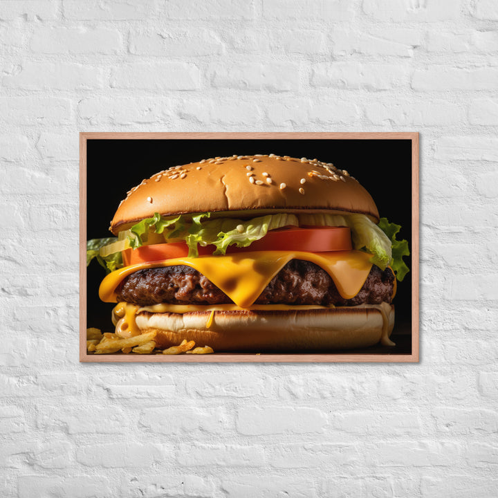 Cheese burger Framed poster 🤤 from Yumify.AI