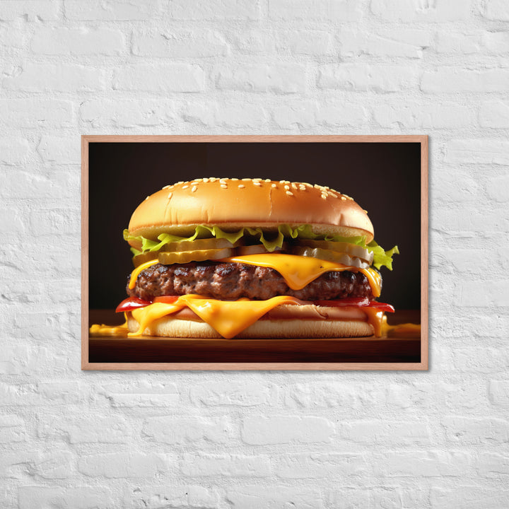 Cheese burger Framed poster 🤤 from Yumify.AI