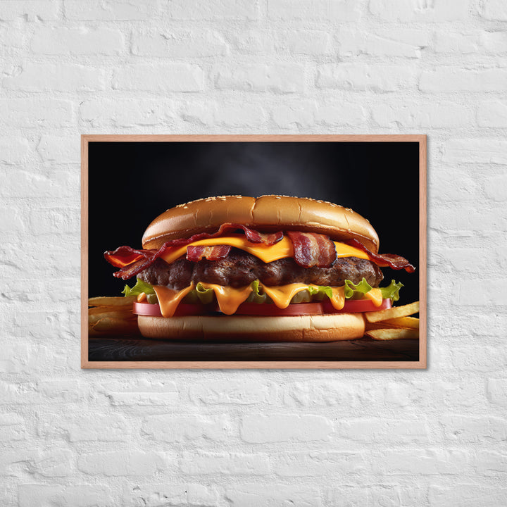 Bacon Cheese burger Framed poster 🤤 from Yumify.AI