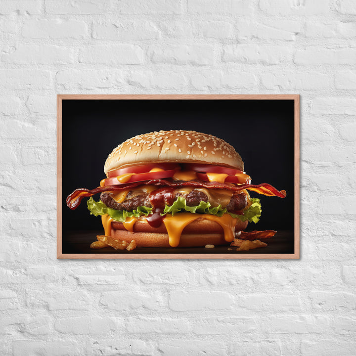 Bacon Cheese burger Framed poster 🤤 from Yumify.AI