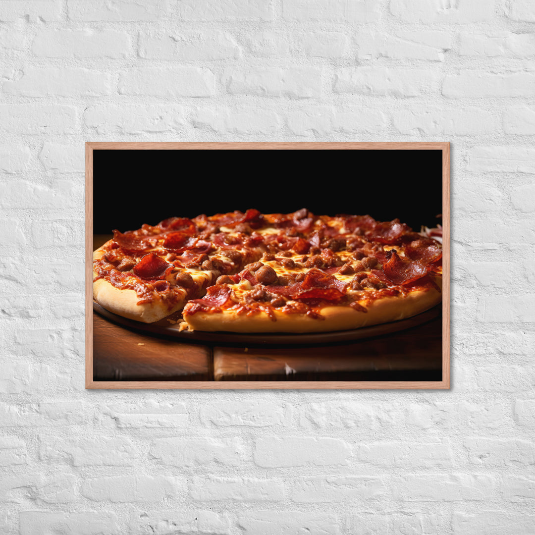 Meat Lovers Pizza Framed poster 🤤 from Yumify.AI
