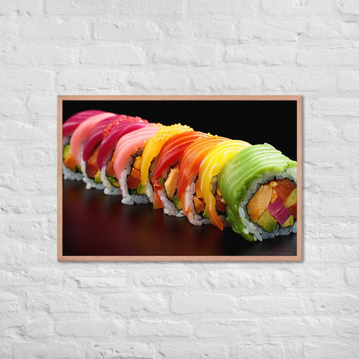 Rainbow Roll Framed poster 🤤 from Yumify.AI