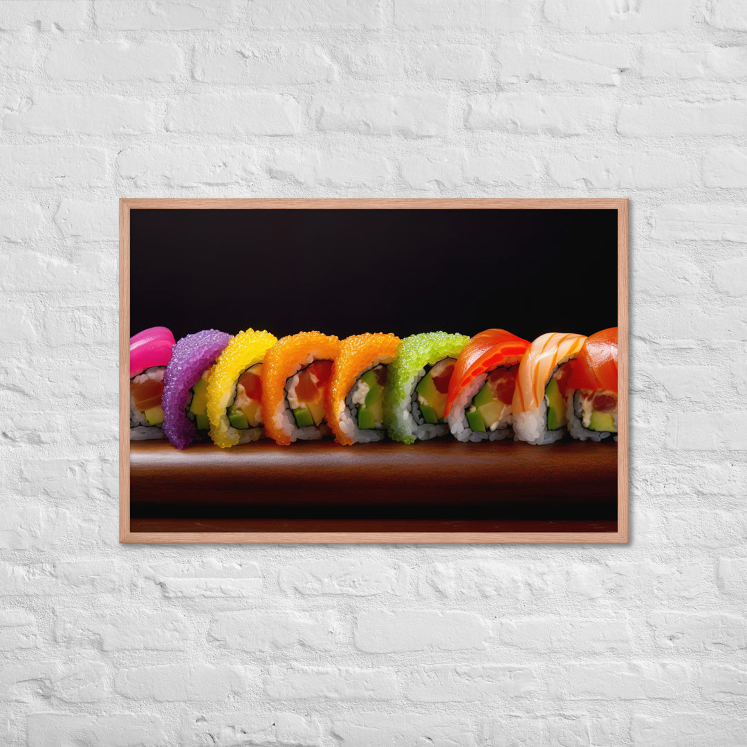 Rainbow Roll Framed poster 🤤 from Yumify.AI