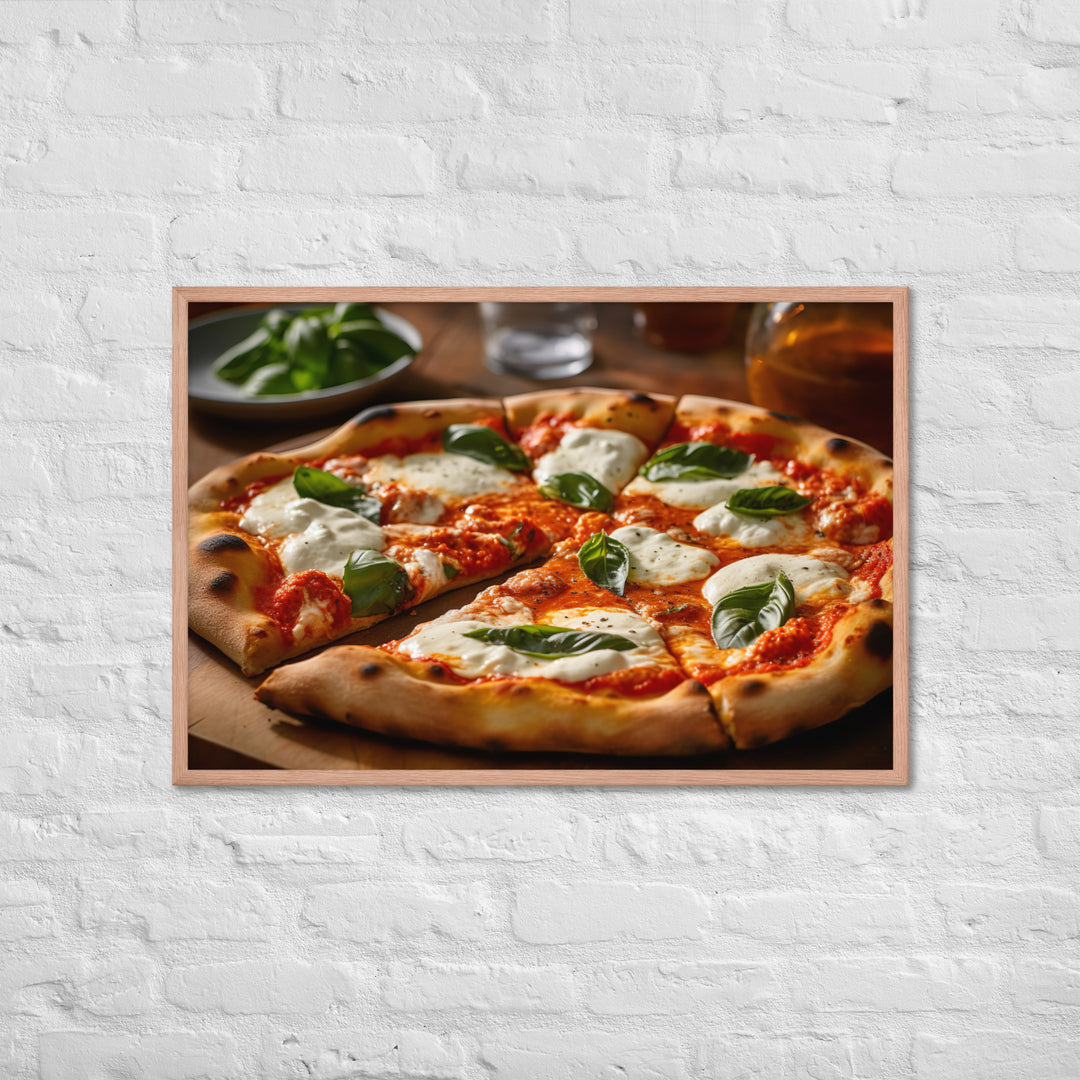 Margherita with Buffalo Mozzarella Pizza Framed poster 🤤 from Yumify.AI