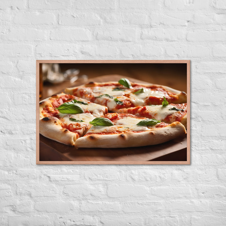 Margherita with Buffalo Mozzarella Pizza Framed poster 🤤 from Yumify.AI