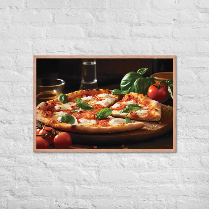 Margherita with Buffalo Mozzarella Pizza Framed poster 🤤 from Yumify.AI