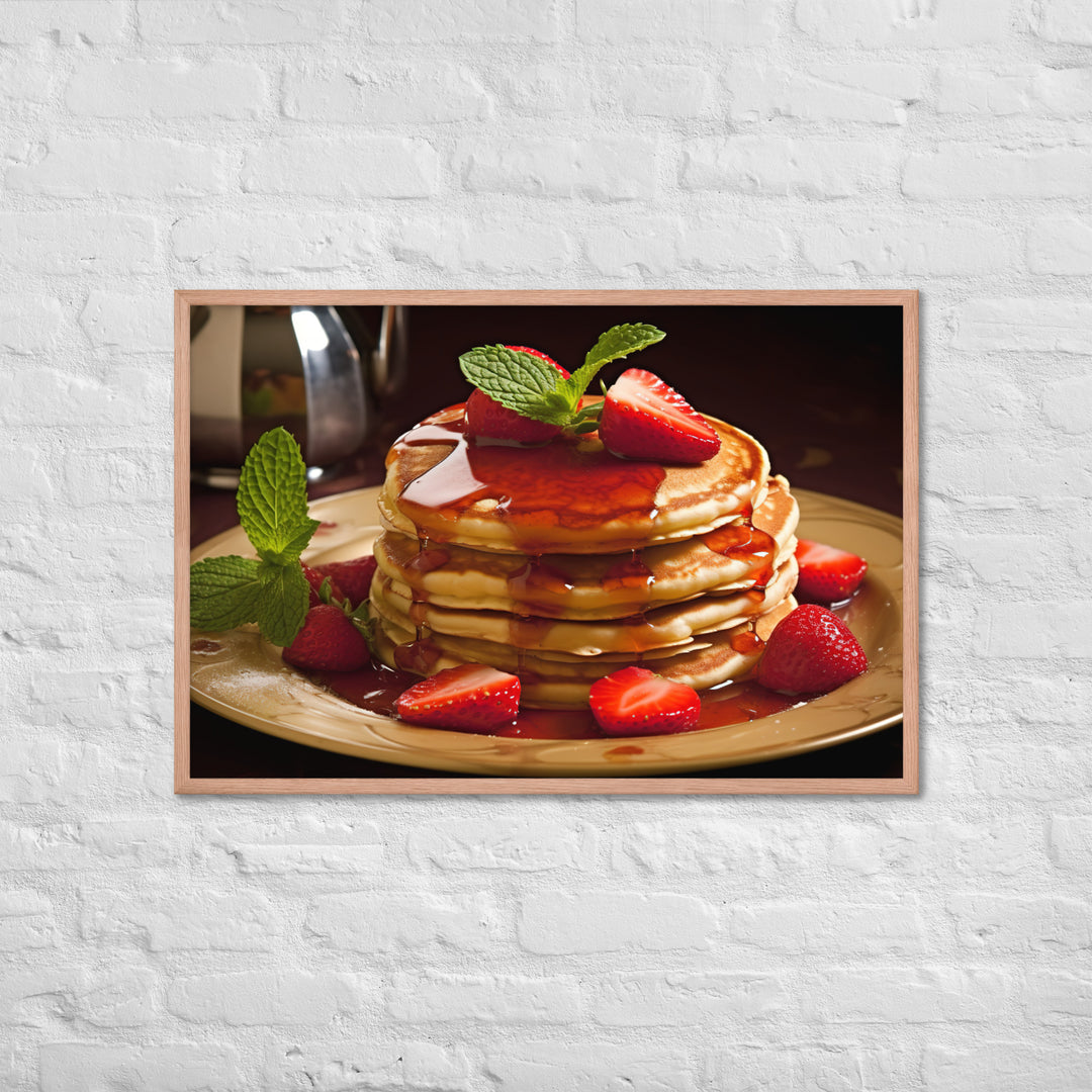 Strawberry Pancakes Framed poster 🤤 from Yumify.AI