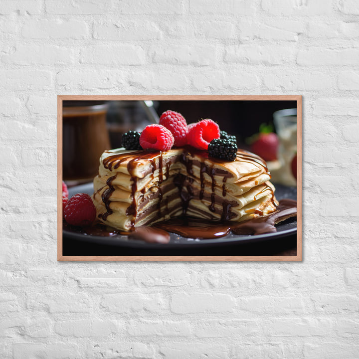 Nutella Stuffed Pancakes Framed poster 🤤 from Yumify.AI