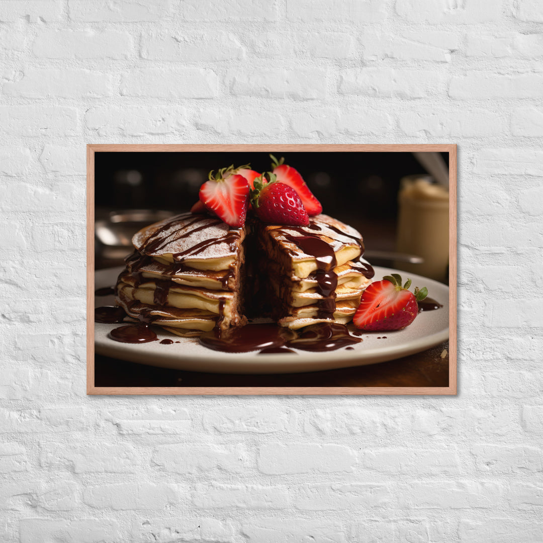 Nutella Stuffed Pancakes Framed poster 🤤 from Yumify.AI