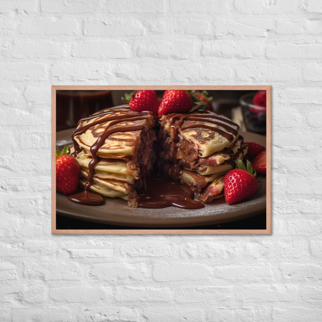 Nutella Stuffed Pancakes Framed poster 🤤 from Yumify.AI