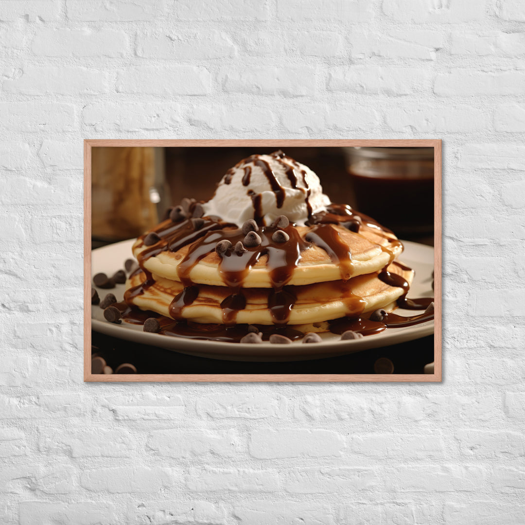 Chocolate Chip Pancakes Framed poster 🤤 from Yumify.AI