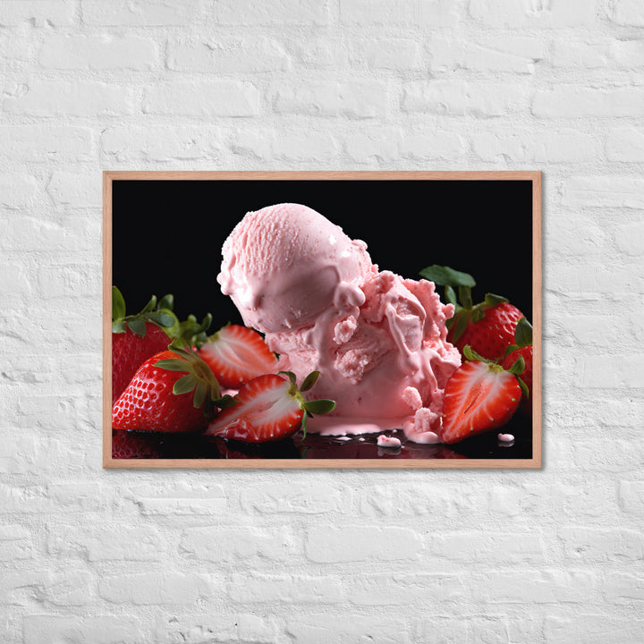 Strawberry Ice Cream Framed poster 🤤 from Yumify.AI