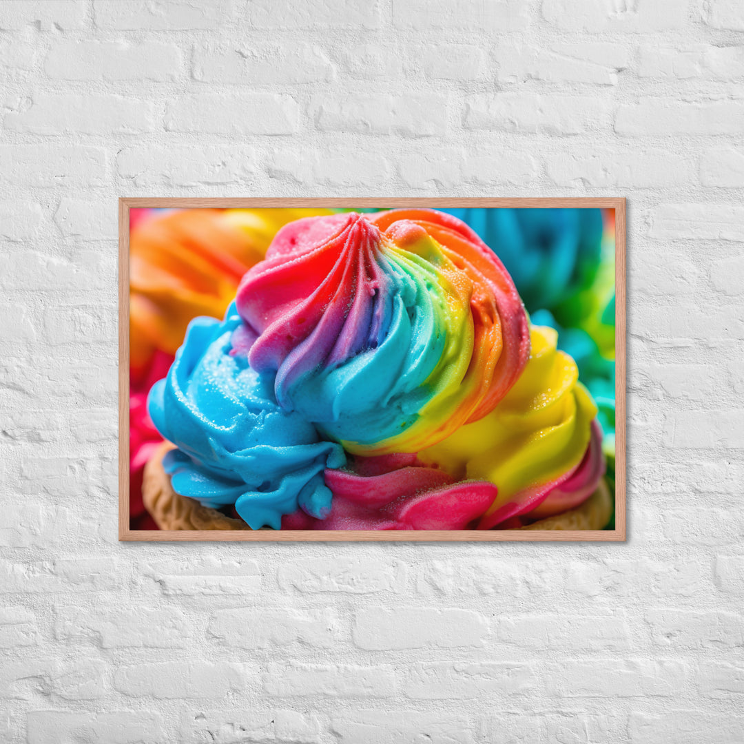 Rainbow Sherbet Framed poster 🤤 from Yumify.AI