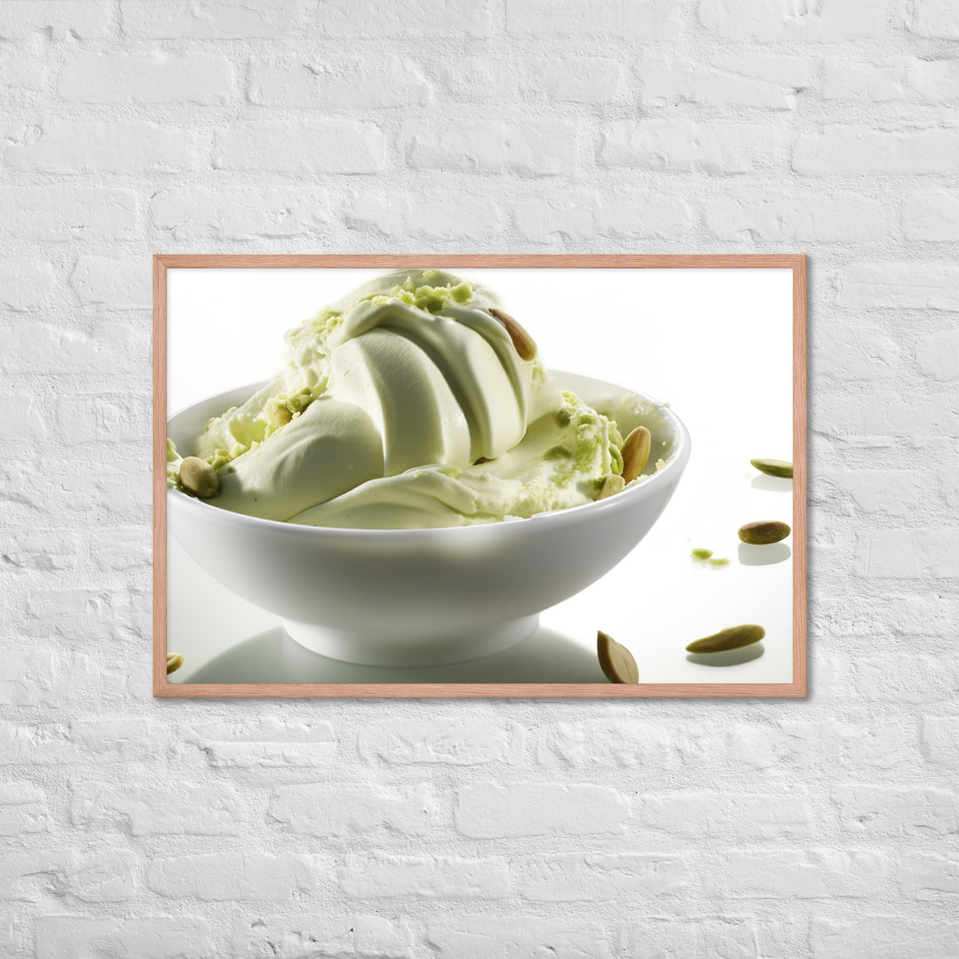 Pistachio ice cream Framed poster 🤤 from Yumify.AI