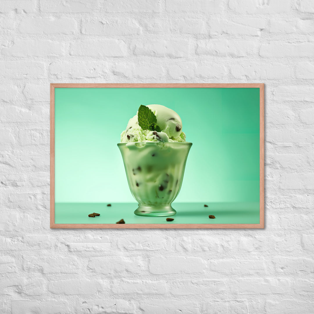 Mint Chocolate Chip Ice Cream Framed poster 🤤 from Yumify.AI