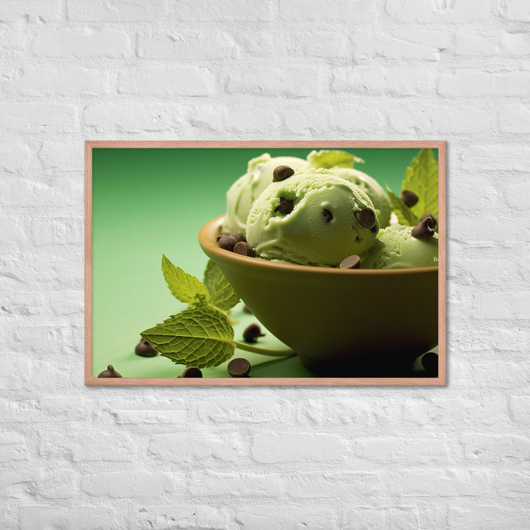 Mint Chocolate Chip Ice Cream Framed poster 🤤 from Yumify.AI