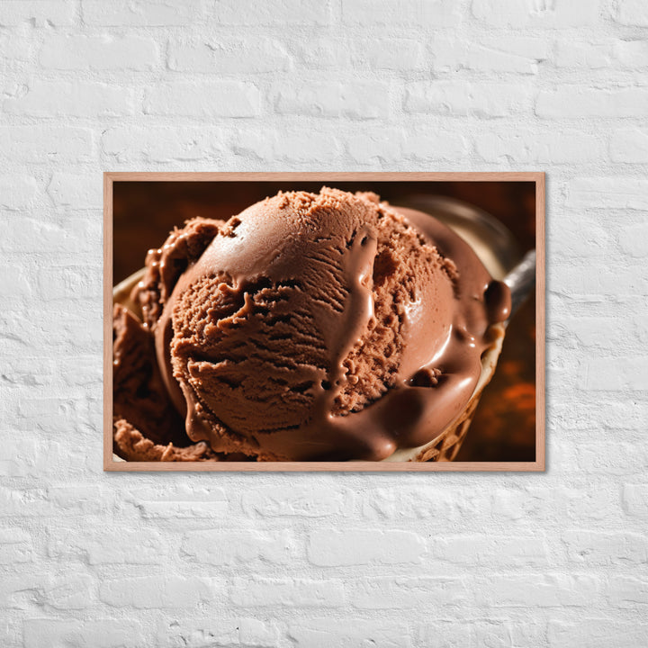 Chocolate Ice Cream Framed poster 🤤 from Yumify.AI