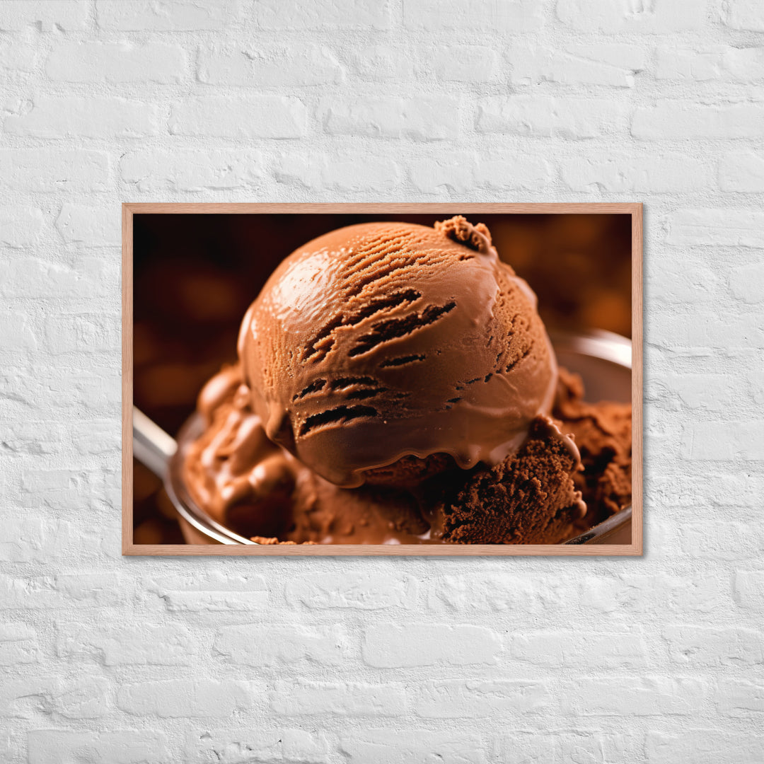 Chocolate Ice Cream Framed poster 🤤 from Yumify.AI