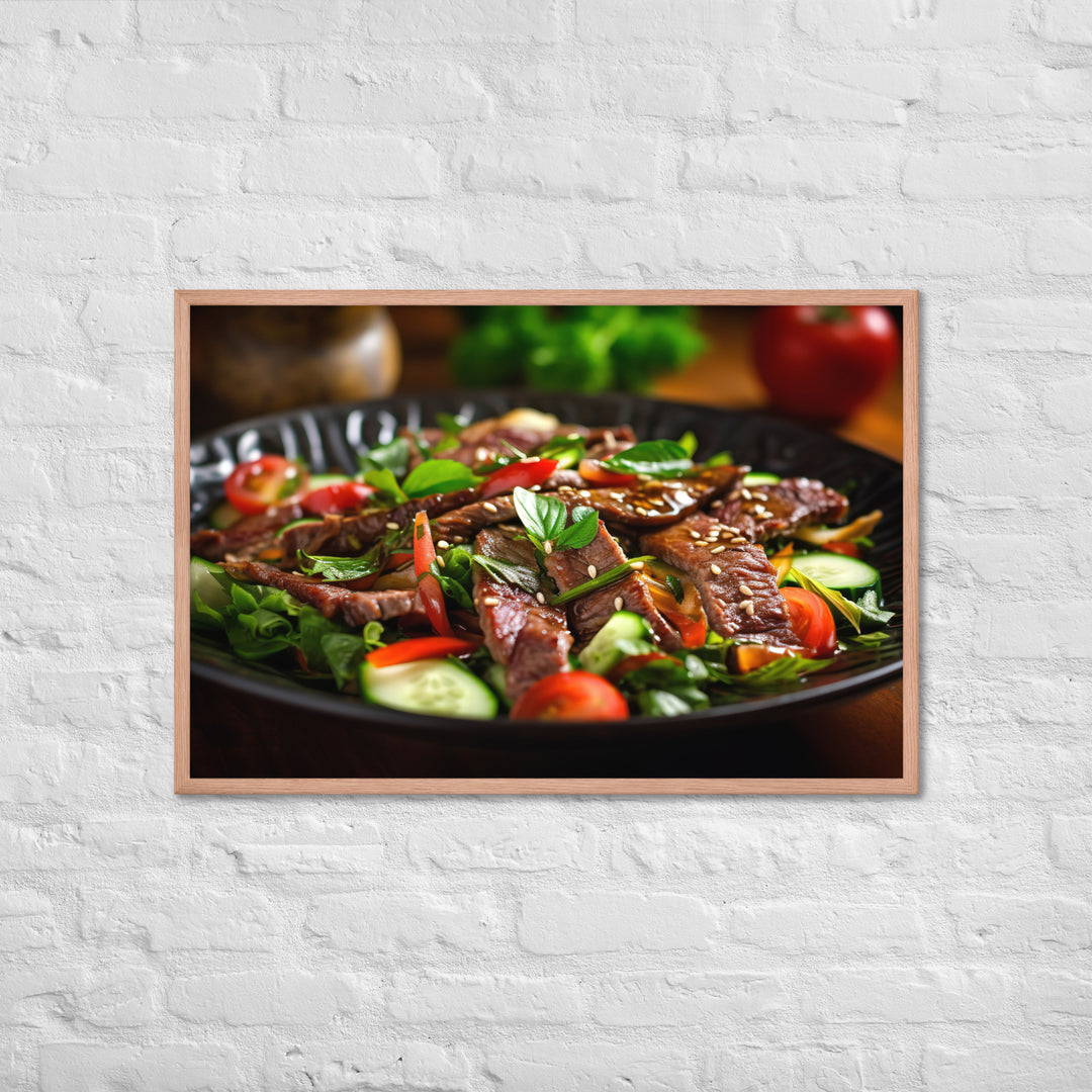 Thai Beef Salad Framed poster 🤤 from Yumify.AI