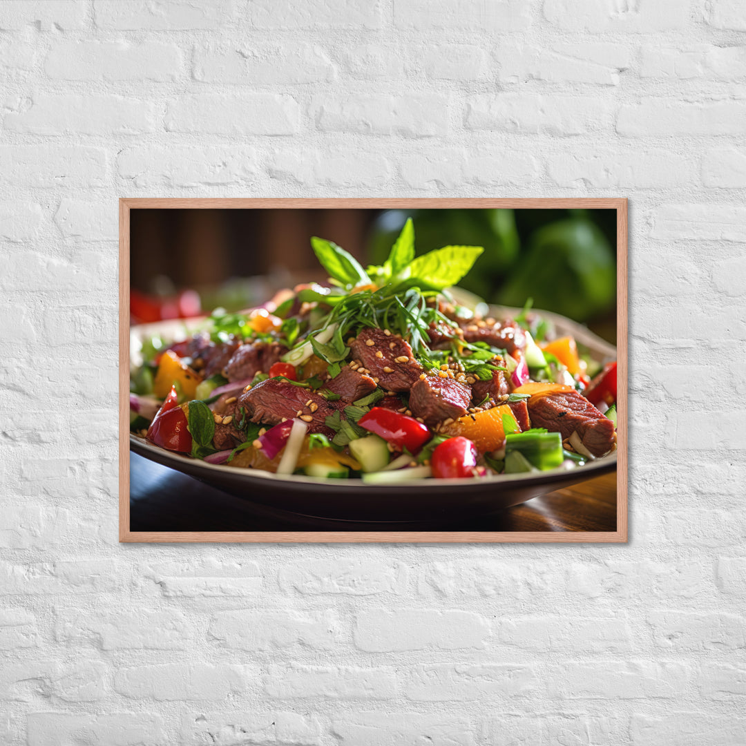 Thai Beef Salad Framed poster 🤤 from Yumify.AI