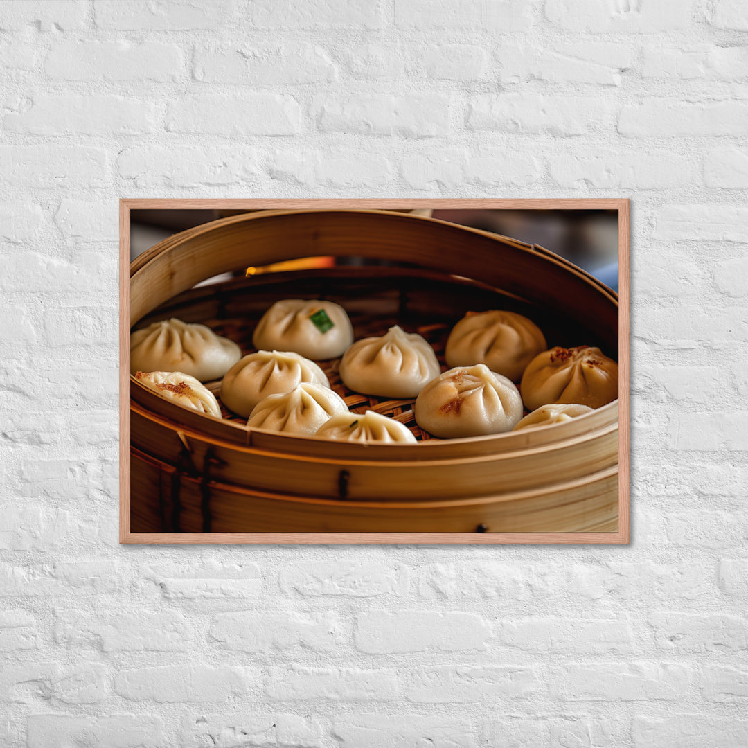 Steamed Pork Buns Framed poster 🤤 from Yumify.AI