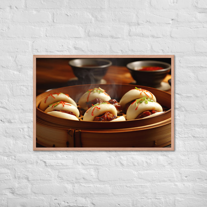 Steamed Pork Buns Framed poster 🤤 from Yumify.AI