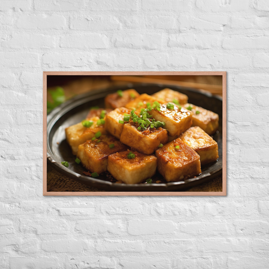 Pan Fried Turnip Cake Framed poster 🤤 from Yumify.AI