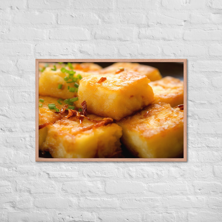 Pan Fried Turnip Cake Framed poster 🤤 from Yumify.AI