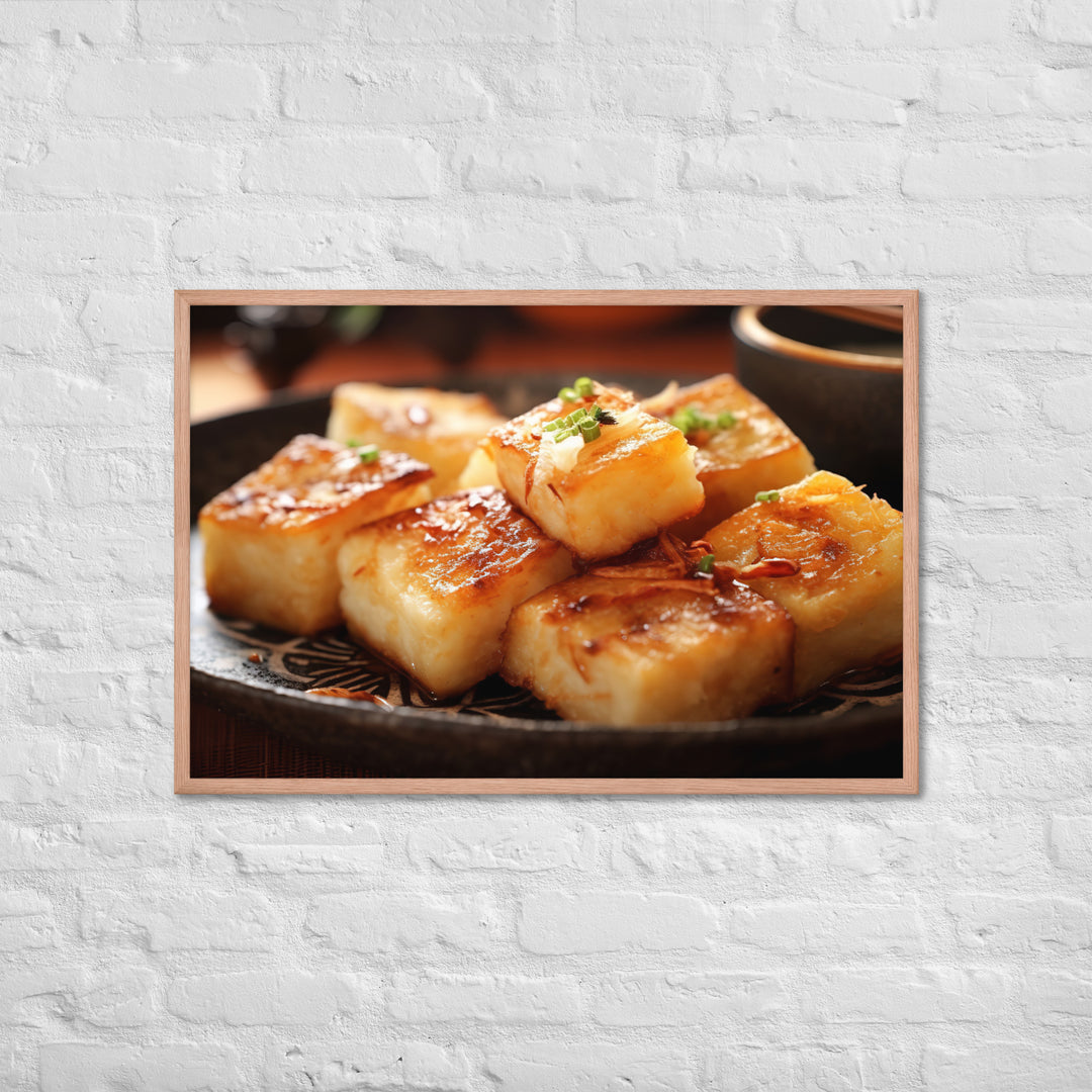 Pan Fried Turnip Cake Framed poster 🤤 from Yumify.AI