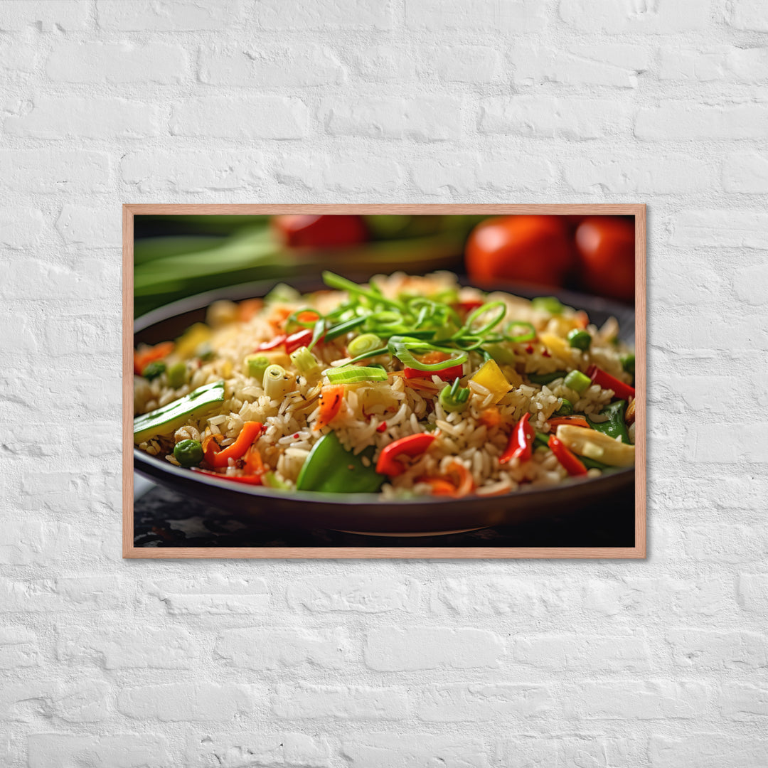 Vegetable Fried Rice Framed poster 🤤 from Yumify.AI