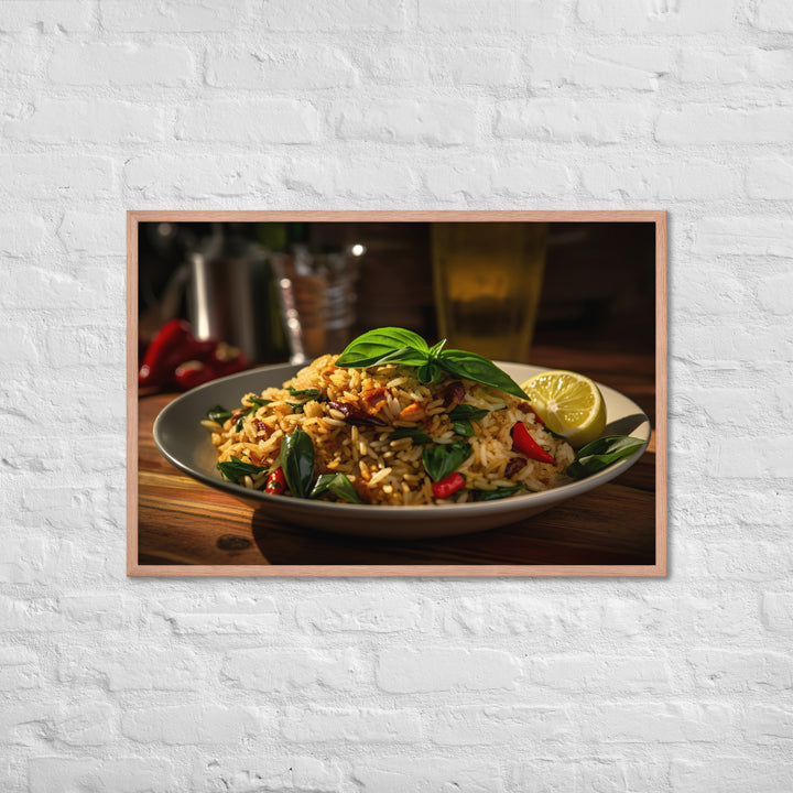 Thai Basil Fried Rice Framed poster 🤤 from Yumify.AI