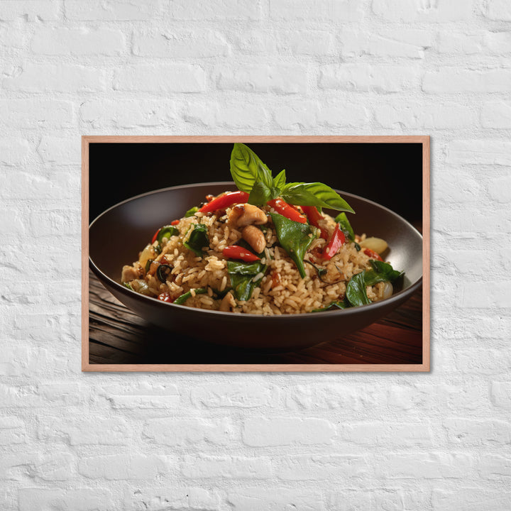 Thai Basil Fried Rice Framed poster 🤤 from Yumify.AI