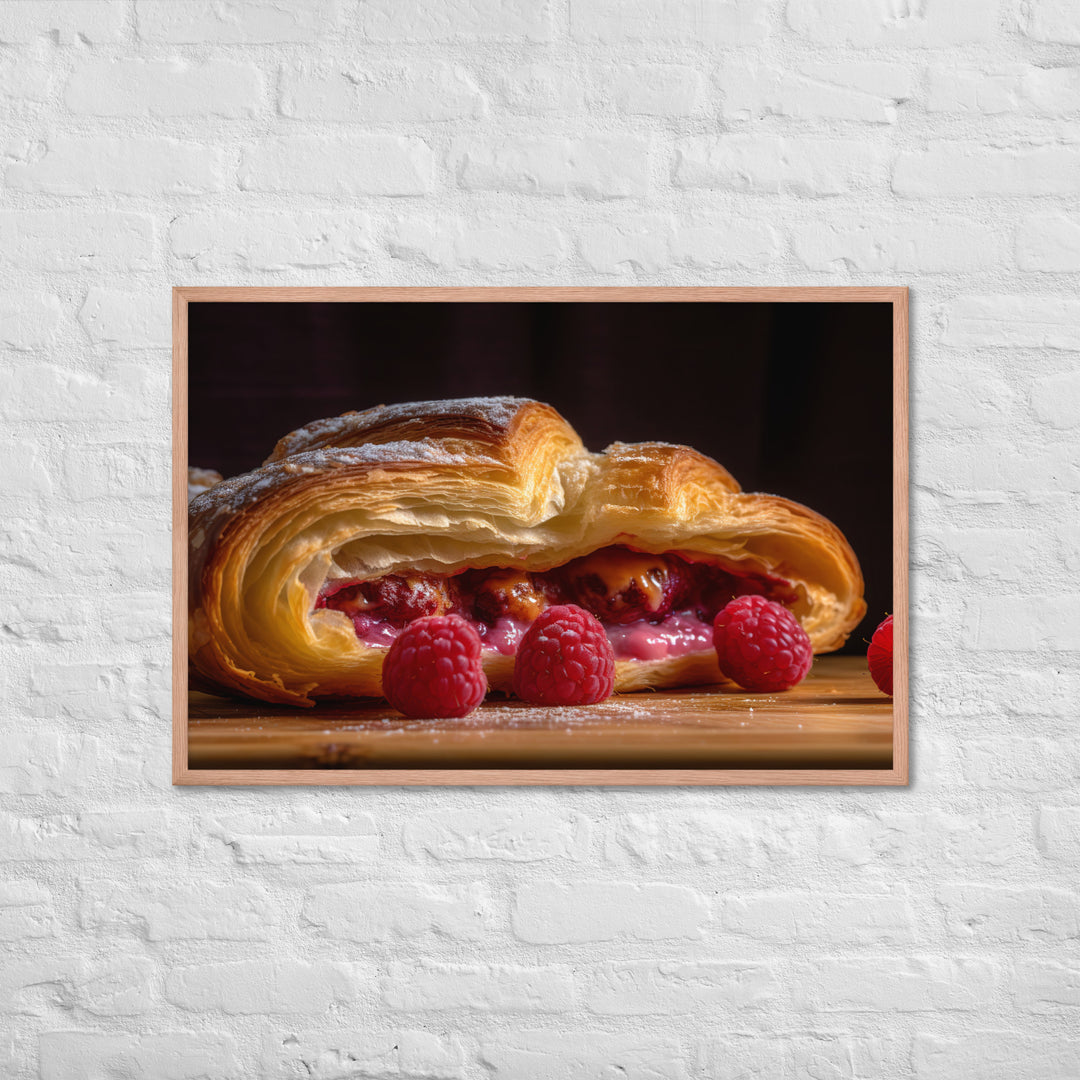 Raspberry Croissant Framed poster 🤤 from Yumify.AI