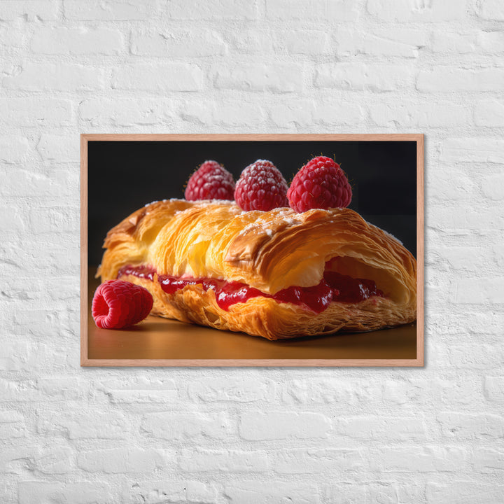 Raspberry Croissant Framed poster 🤤 from Yumify.AI