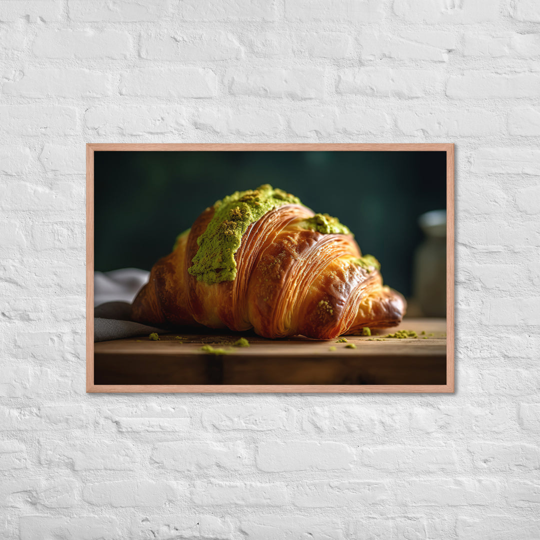 Matcha Croissant Framed poster 🤤 from Yumify.AI