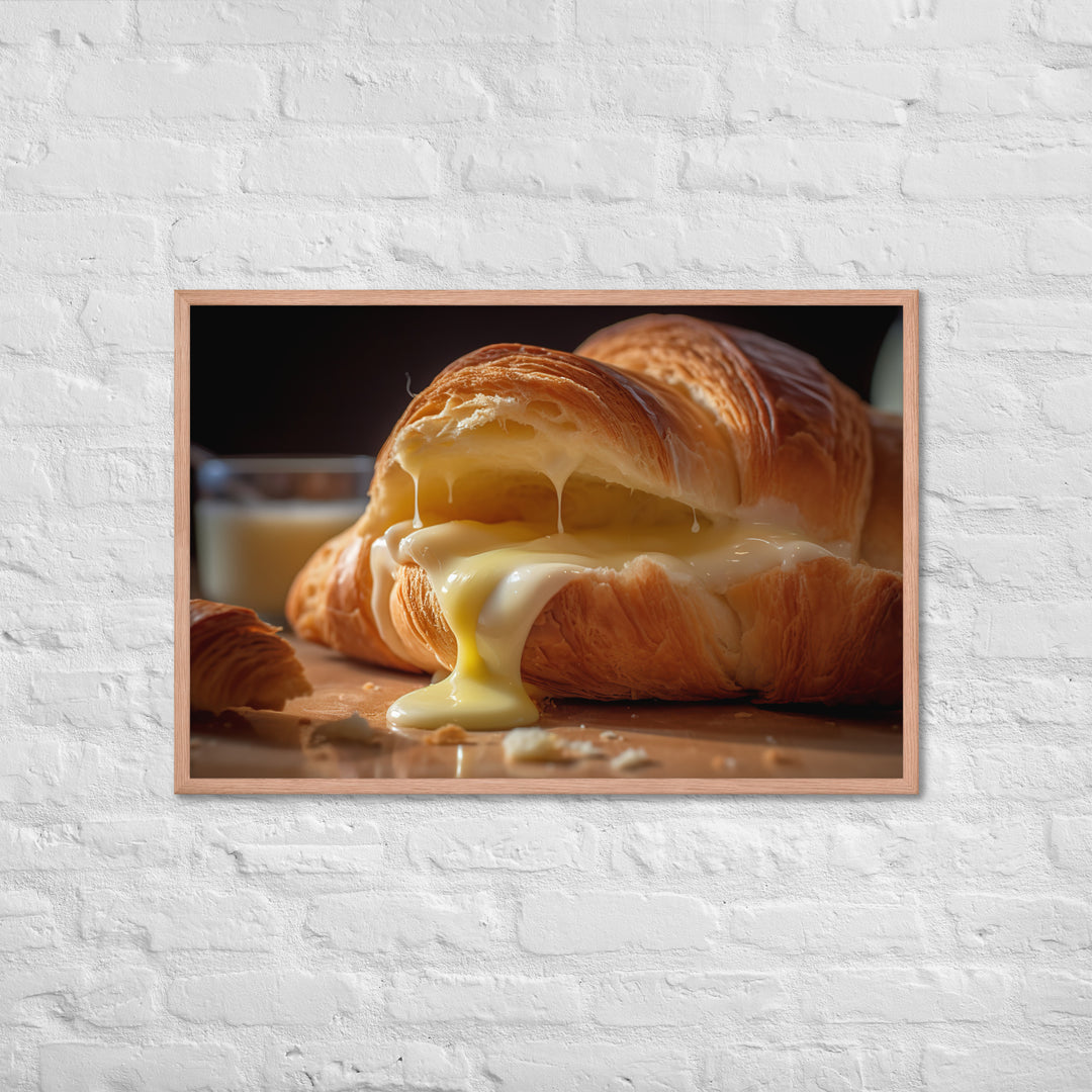 Custard filled Croissant Framed poster 🤤 from Yumify.AI