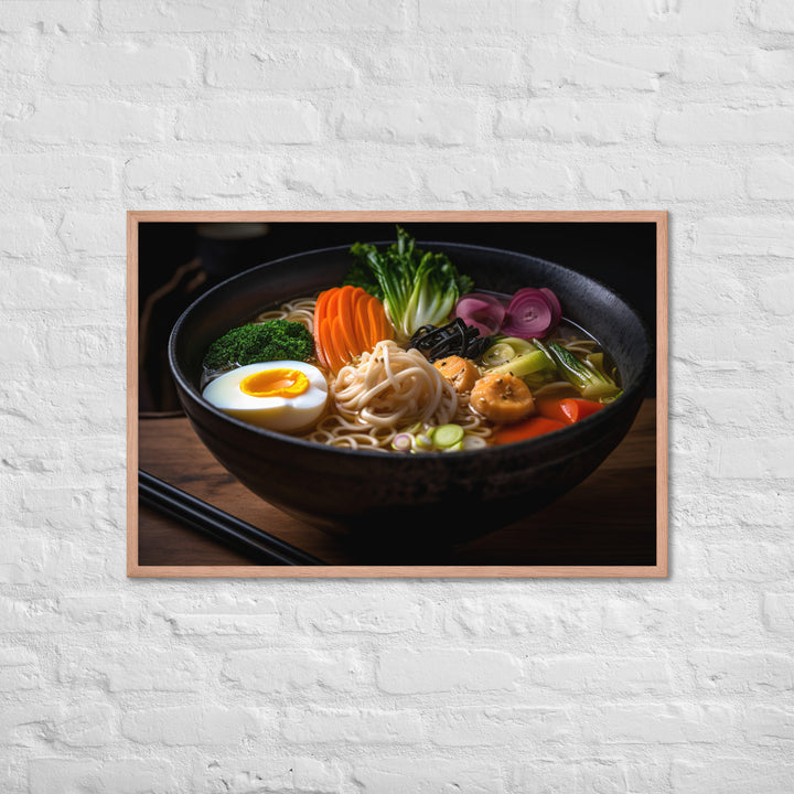 Vibrant Vegetable Ramen Framed poster 🤤 from Yumify.AI