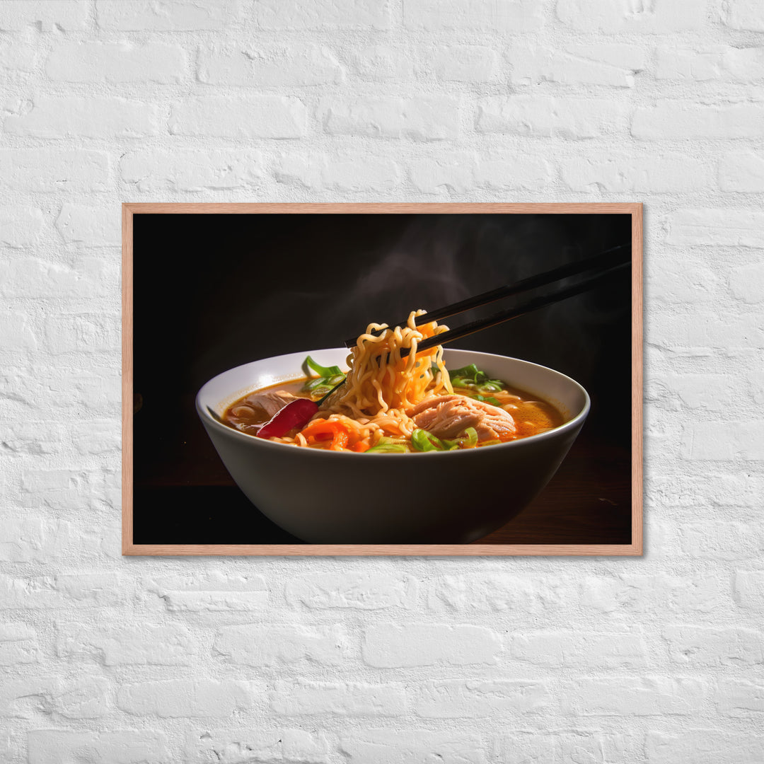 Spicy Chicken Ramen Framed poster 🤤 from Yumify.AI