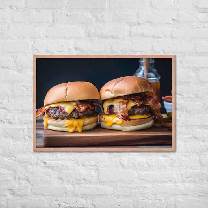 Bacon Cheeseburgers Framed poster 🤤 from Yumify.AI