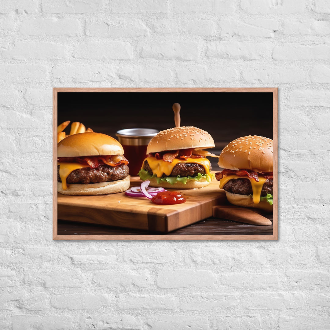 Bacon Cheeseburgers Framed poster 🤤 from Yumify.AI