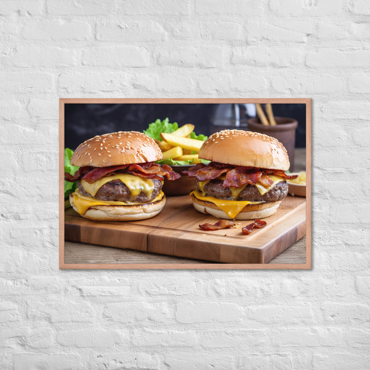 Bacon Cheeseburgers Framed poster 🤤 from Yumify.AI