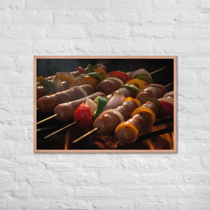 Sausage Skewers Framed poster 🤤 from Yumify.AI