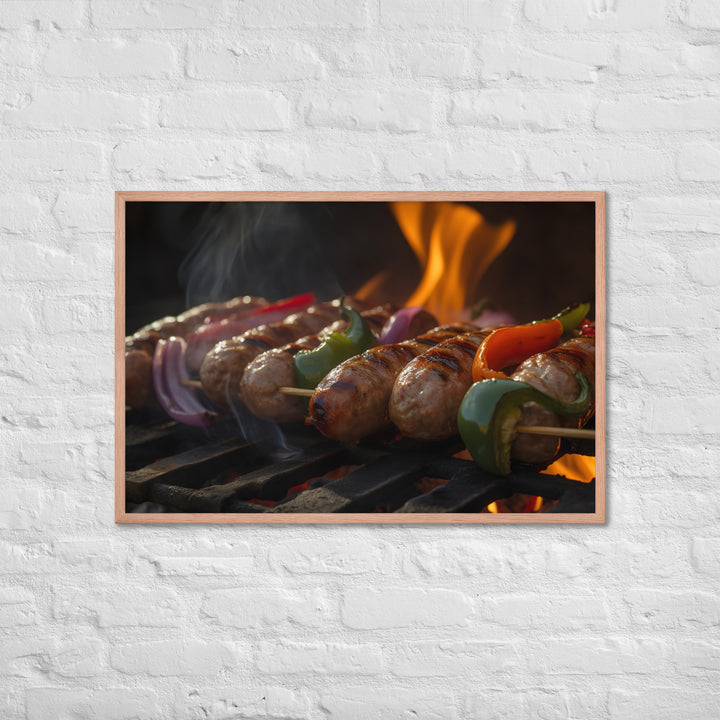 Sausage Skewers Framed poster 🤤 from Yumify.AI