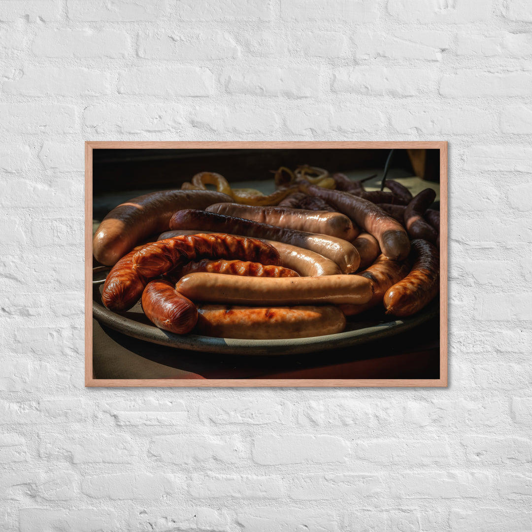 Sausage Framed poster 🤤 from Yumify.AI