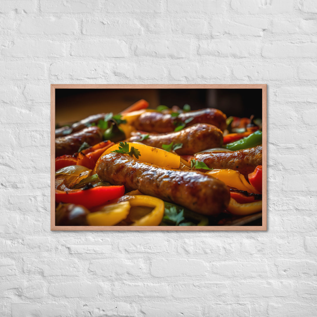 Sausage and Peppers Framed poster 🤤 from Yumify.AI